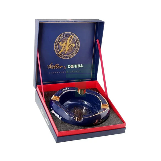 Cohiba Weller LE Blue & Gold Ashtray 4 Cigar Ashtray