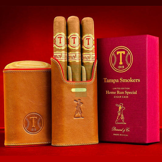 Tampa Smokers Leather Case with 3 Cigars 1 Case + 3 Cigars