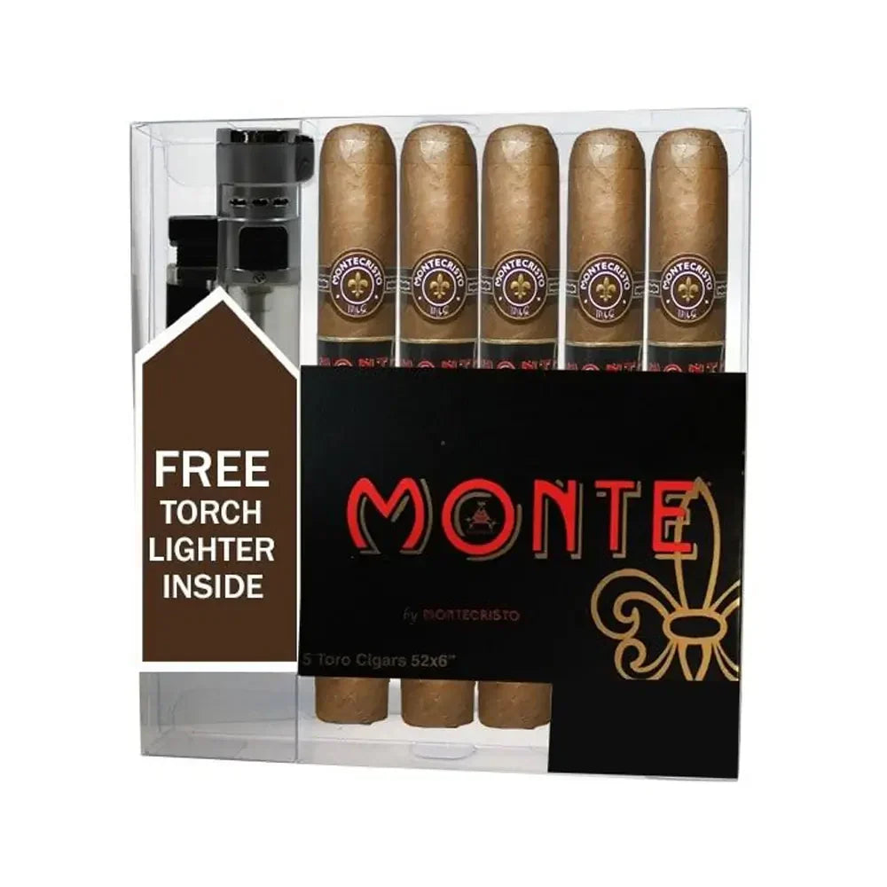 Monte by Montecristo Toro 5-Pack Plus Lighter