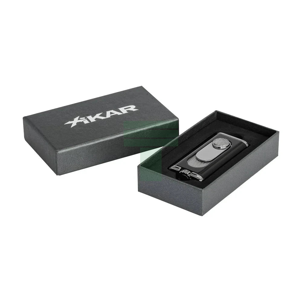Verano Flat Flame Lighter, Wind Resistant, Black