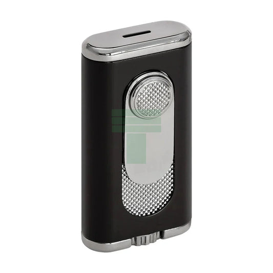 Verano Flat Flame Lighter, Wind Resistant, Black