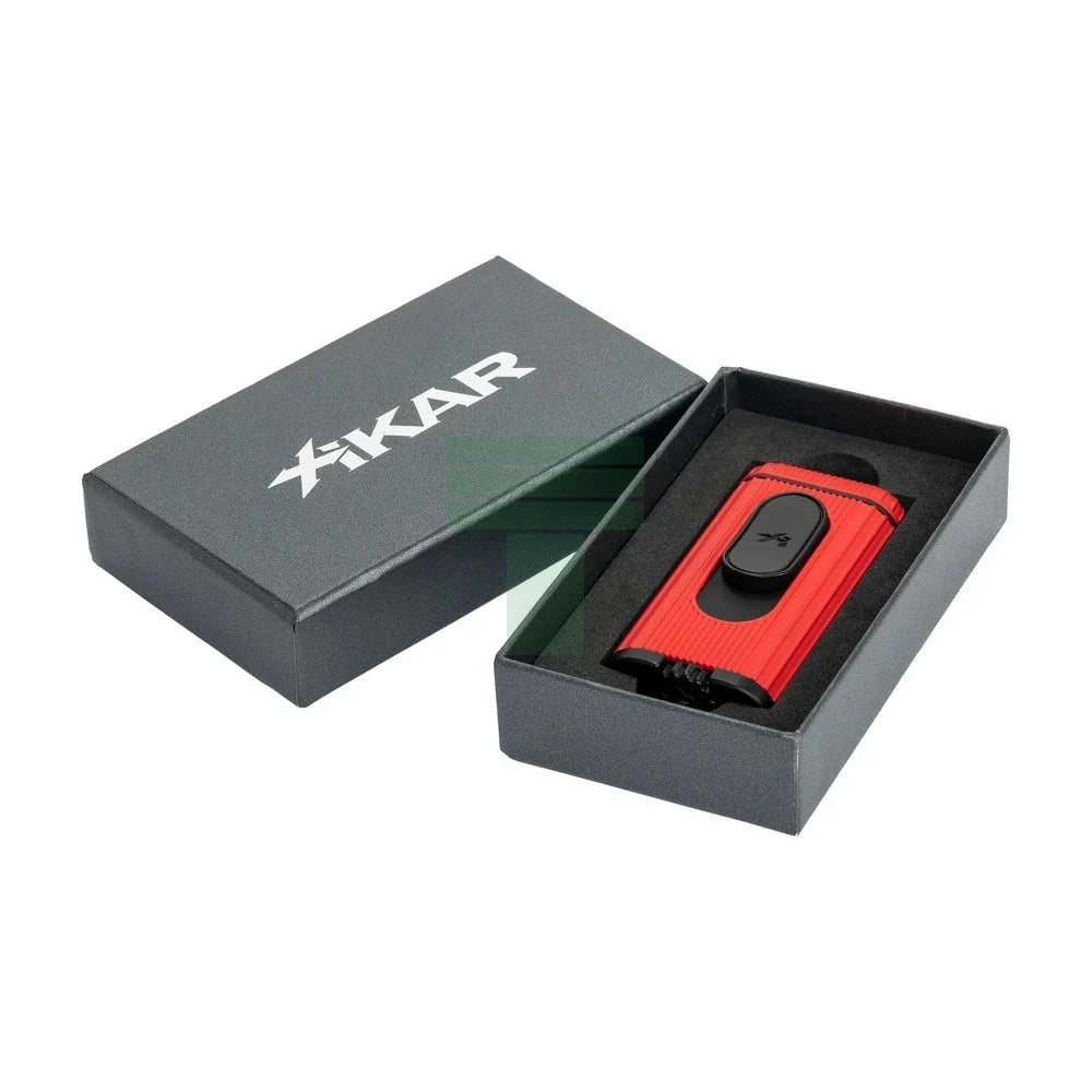 Xikar Hedron Lighter, Xkhd-1003 Hybrid Jet/Soft Flame Red & Black