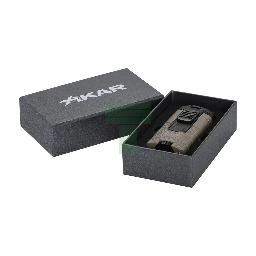 Xikar Tactical Triple Jet Lighter, Tan & Black
