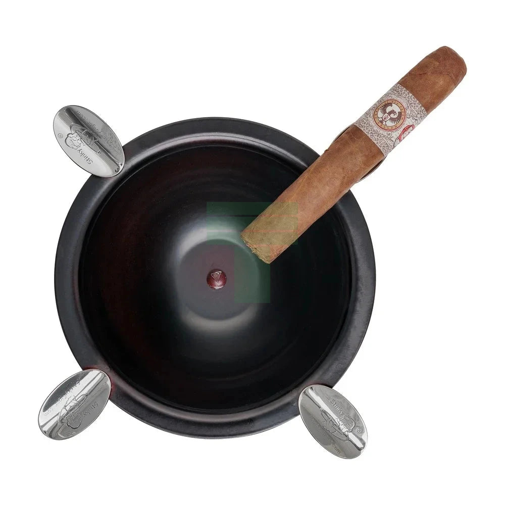 4 Stirrup Tall Stinky Ashtray, Cherry Black Antique