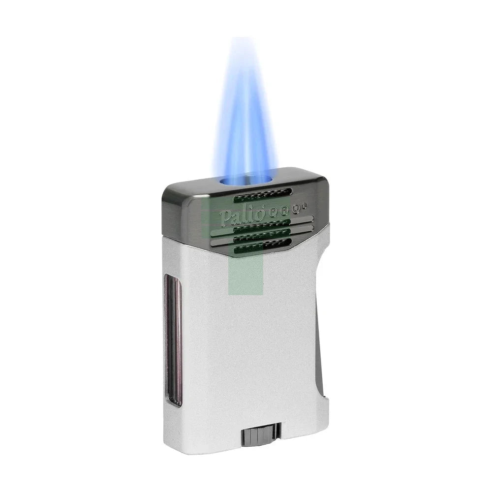 Antares Double Jet Side Squeeze Lighter, Silver