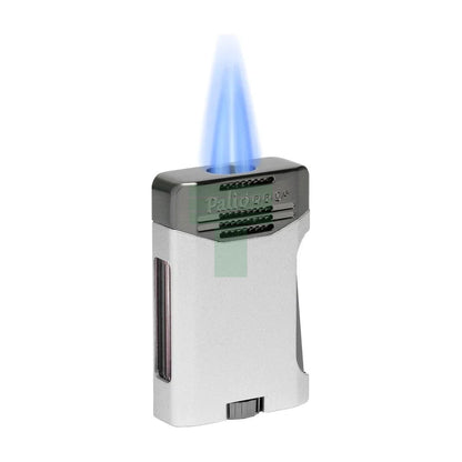 Antares Double Jet Side Squeeze Lighter, Silver