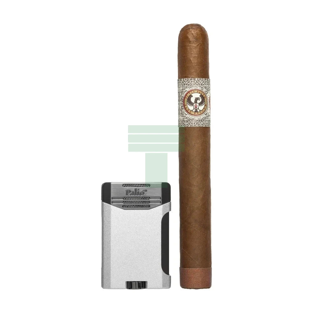 Antares Double Jet Side Squeeze Lighter, Silver