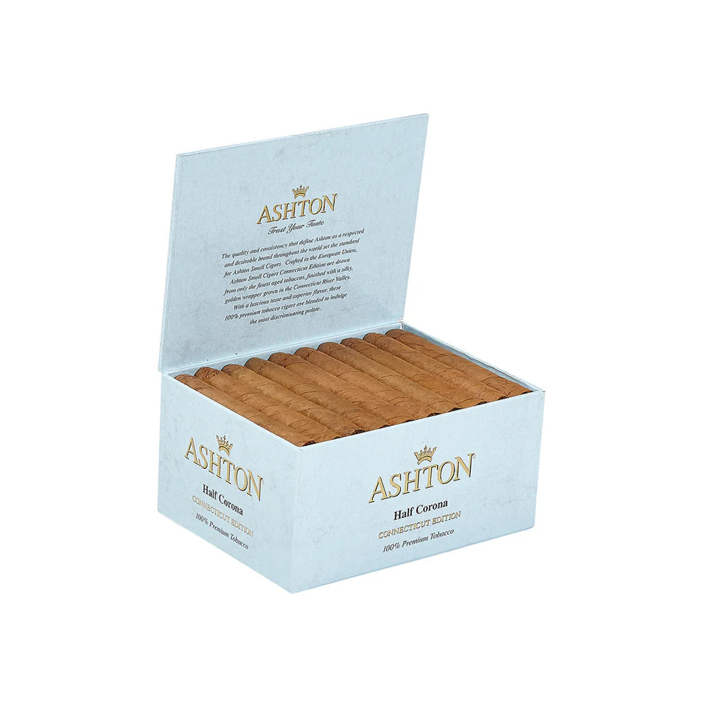 Ashton Small Cigars Half Corona Connecticut - Blue Box Ashton