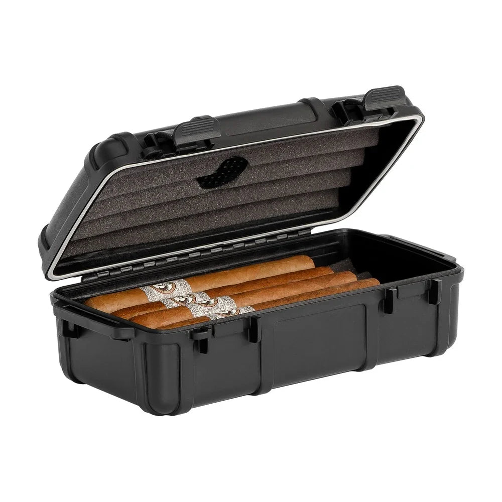 Cigar Caddy 10 Count Black Waterproof Travel Humidor