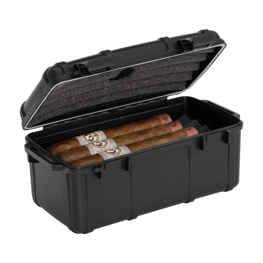 Cigar Caddy 15 Count Black Waterproof Travel Humidor