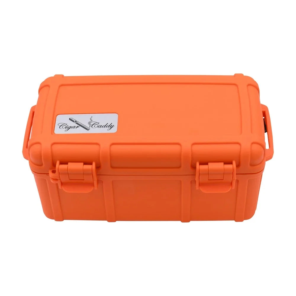 Cigar Caddy 15 Count Orange Waterproof Travel Humidor