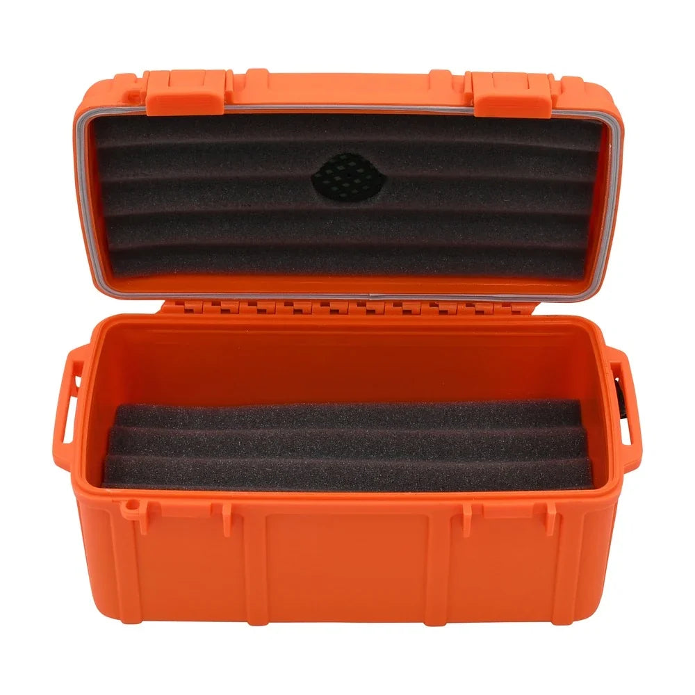 Cigar Caddy 15 Count Orange Waterproof Travel Humidor