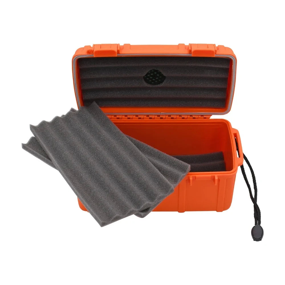 Cigar Caddy 15 Count Orange Waterproof Travel Humidor
