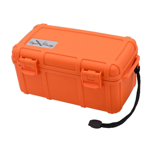 Cigar Caddy 15 Count Orange Waterproof Travel Humidor
