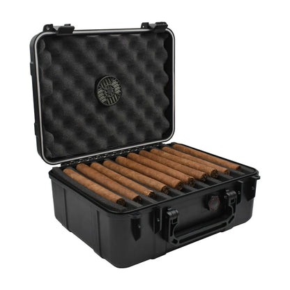 Cigar Caddy 40 Count Black Waterproof Travel Humidor