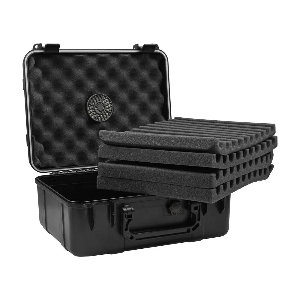 Cigar Caddy 40 Count Black Waterproof Travel Humidor