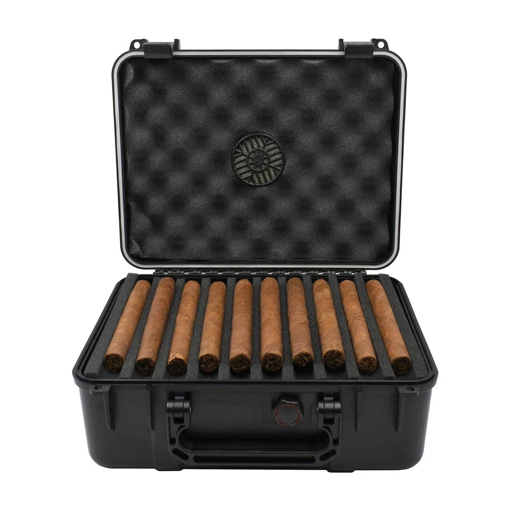 Cigar Caddy 40 Count Black Waterproof Travel Humidor