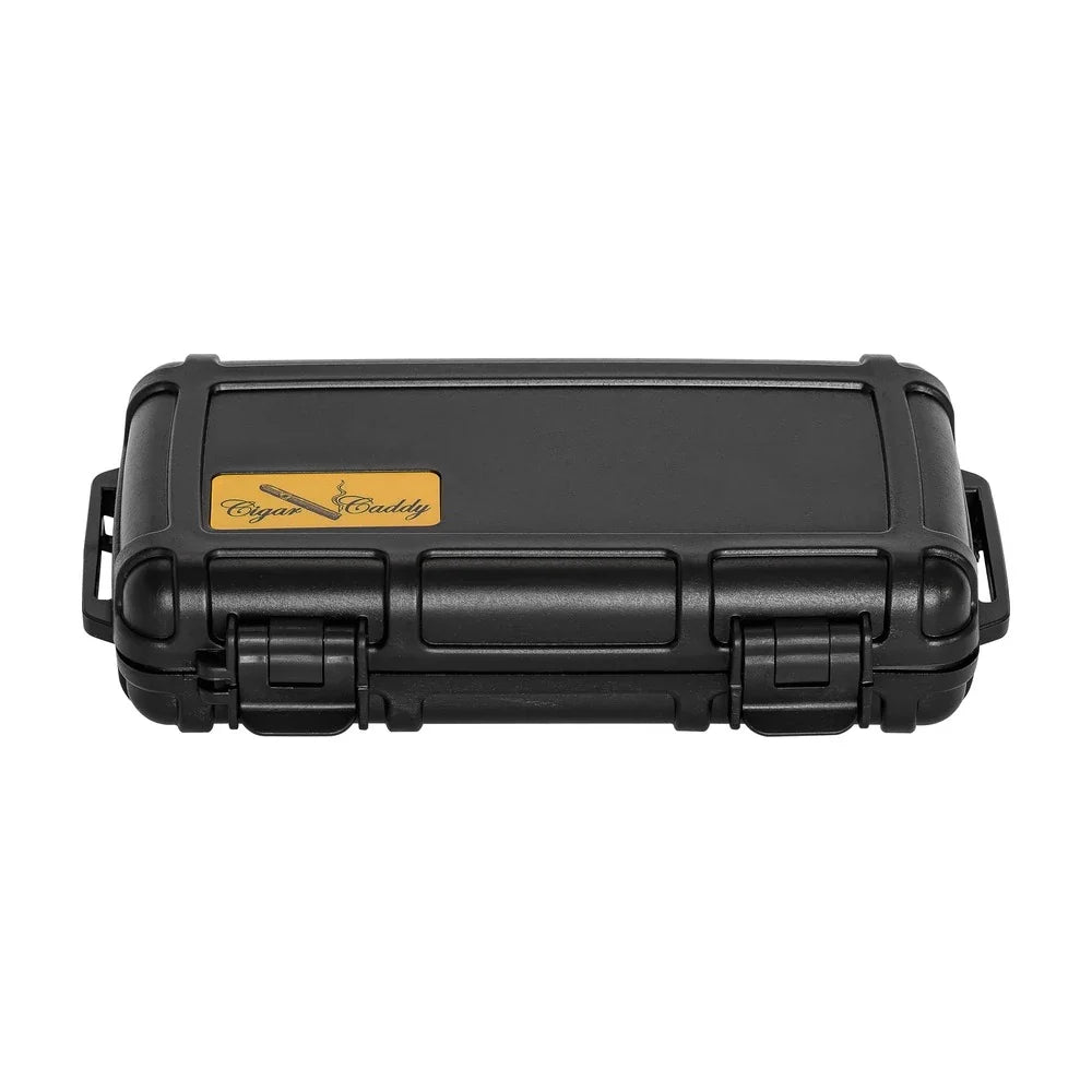 Cigar Caddy 5 Count Black Waterproof Travel Humidor