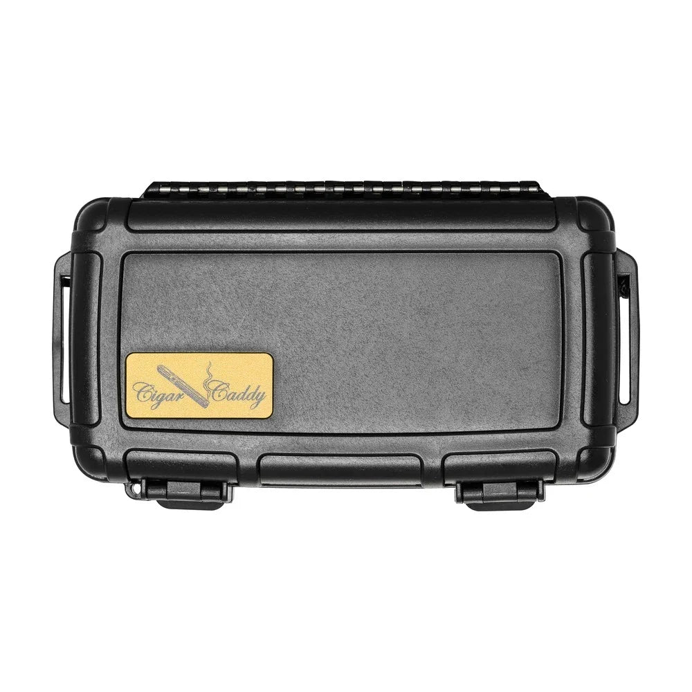 Cigar Caddy 5 Count Black Waterproof Travel Humidor