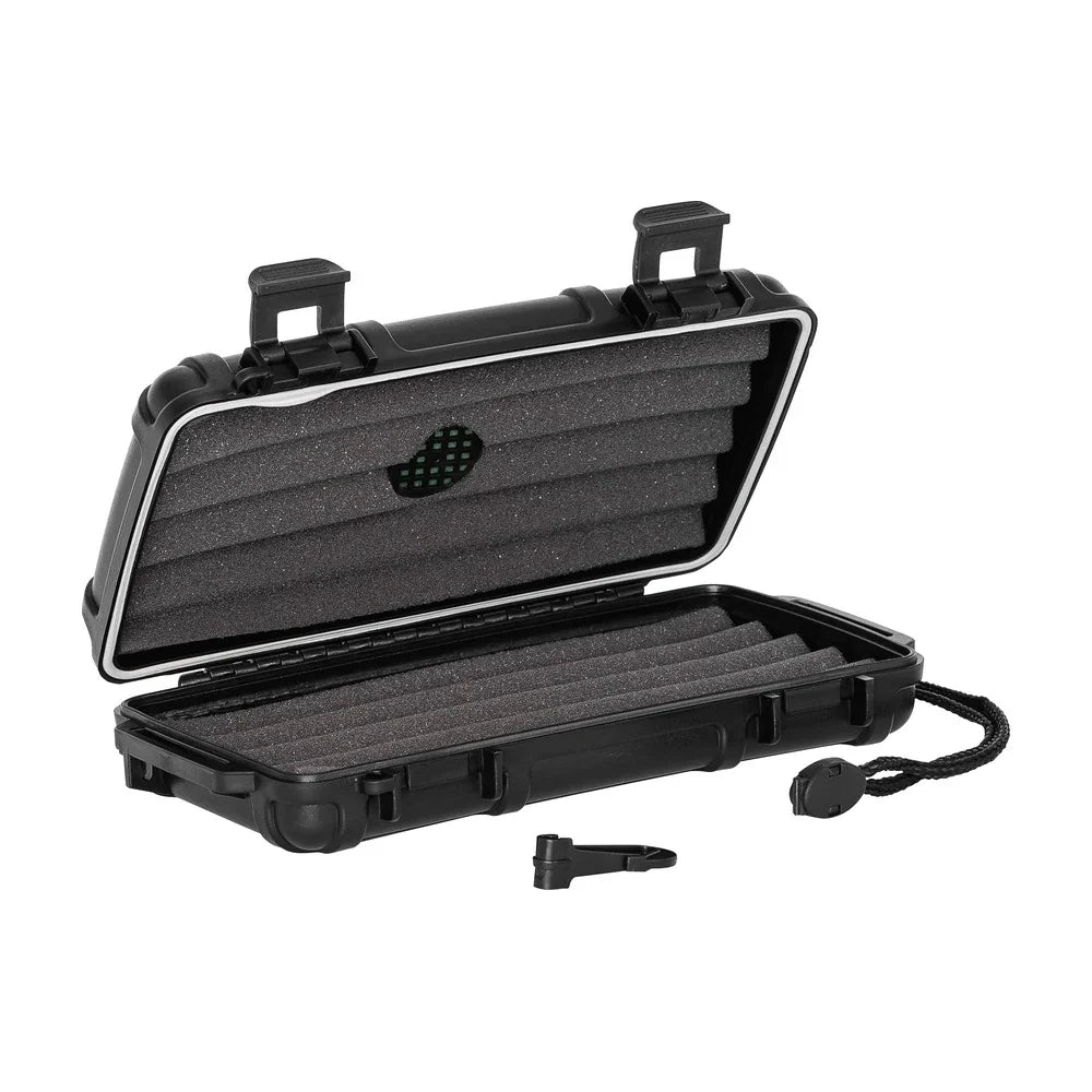 Cigar Caddy 5 Count Black Waterproof Travel Humidor