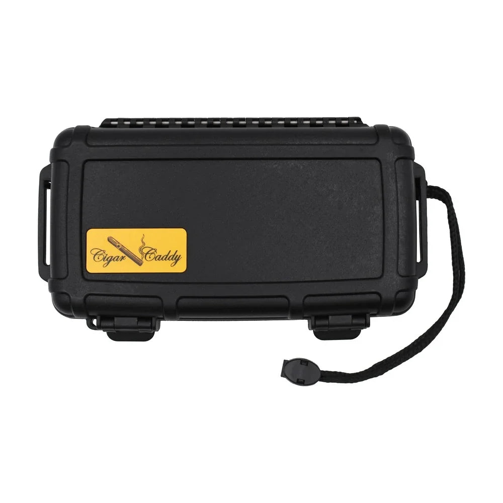Cigar Caddy 5 Count Black Waterproof Travel Humidor