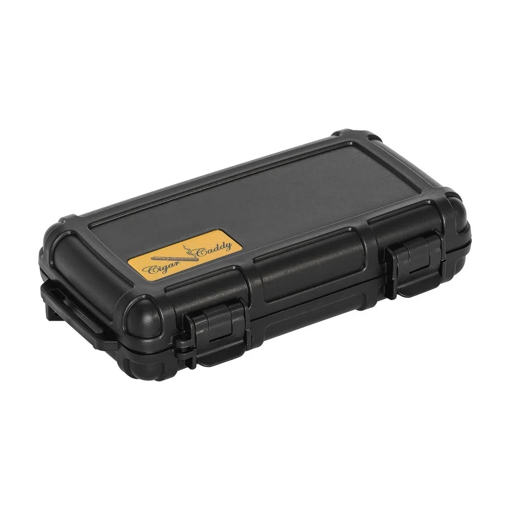 Cigar Caddy 5 Count Black Waterproof Travel Humidor