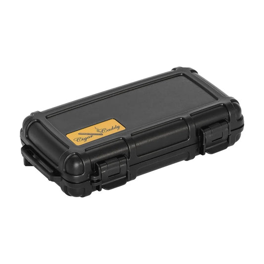 Cigar Caddy 5 Count Black Waterproof Travel Humidor