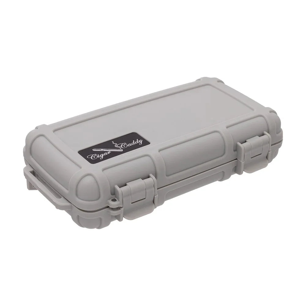 Cigar Caddy 5 Count Light Gray Waterproof Travel Humidor
