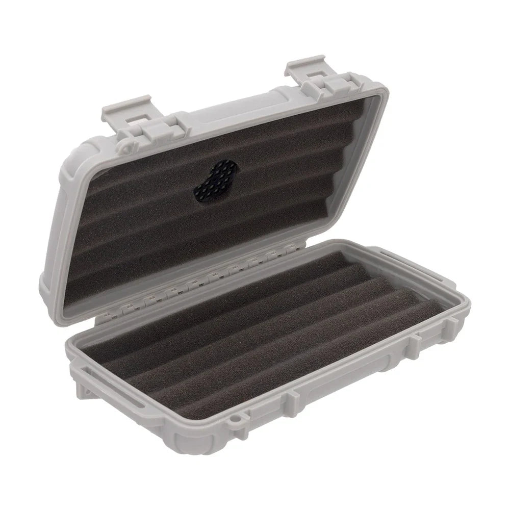 Cigar Caddy 5 Count Light Gray Waterproof Travel Humidor