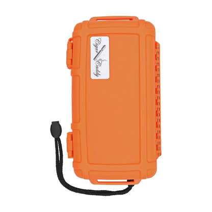 Cigar Caddy 5 Count Orange Waterproof Travel Humidor