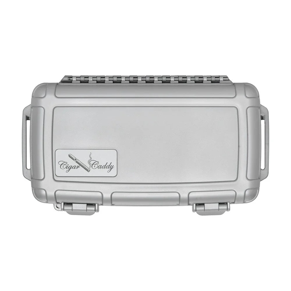 Cigar Caddy 5 Count Silver Waterproof Travel Humidor