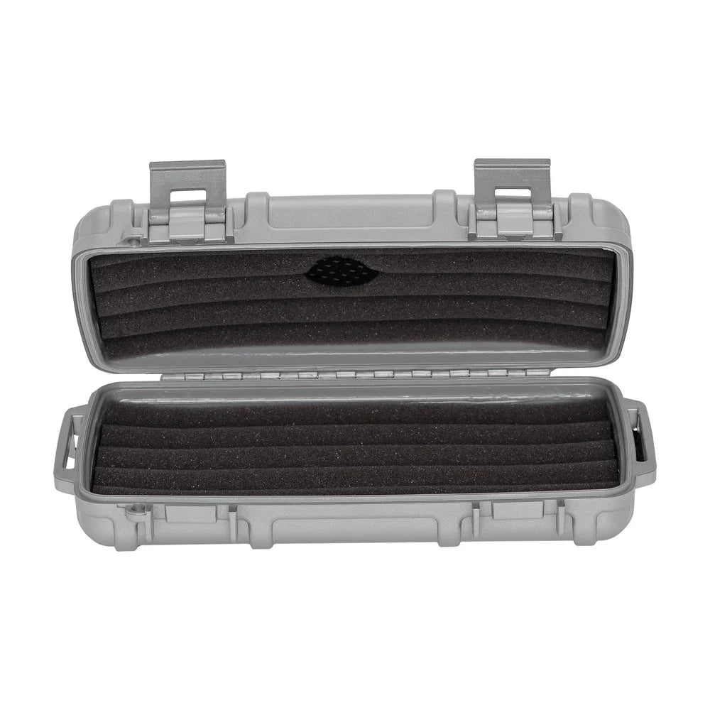 Cigar Caddy 5 Count Silver Waterproof Travel Humidor