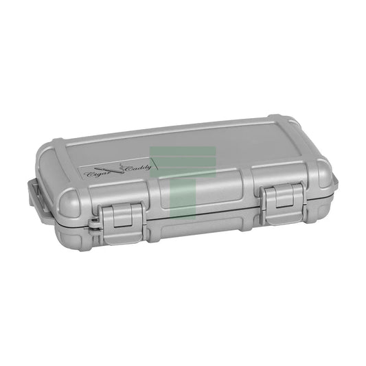 Cigar Caddy 5 Count Silver Waterproof Travel Humidor 5 ct.