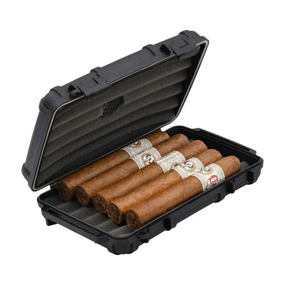 Cigar Caddy 5ct. Black Waterproof Travel Humidor - Extra Wide