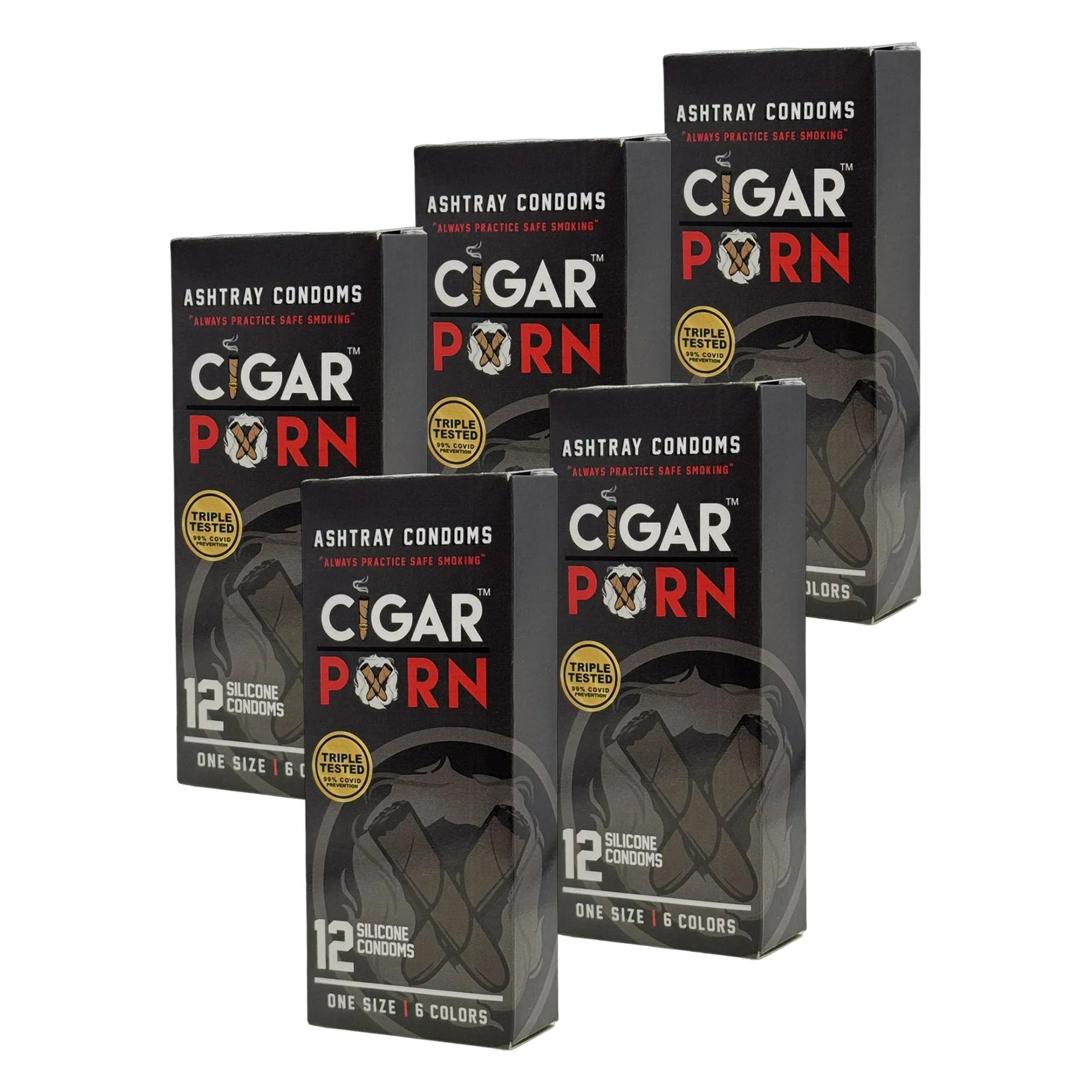 Cigar Pxrn Ashtray Condoms 5 Boxes of 12