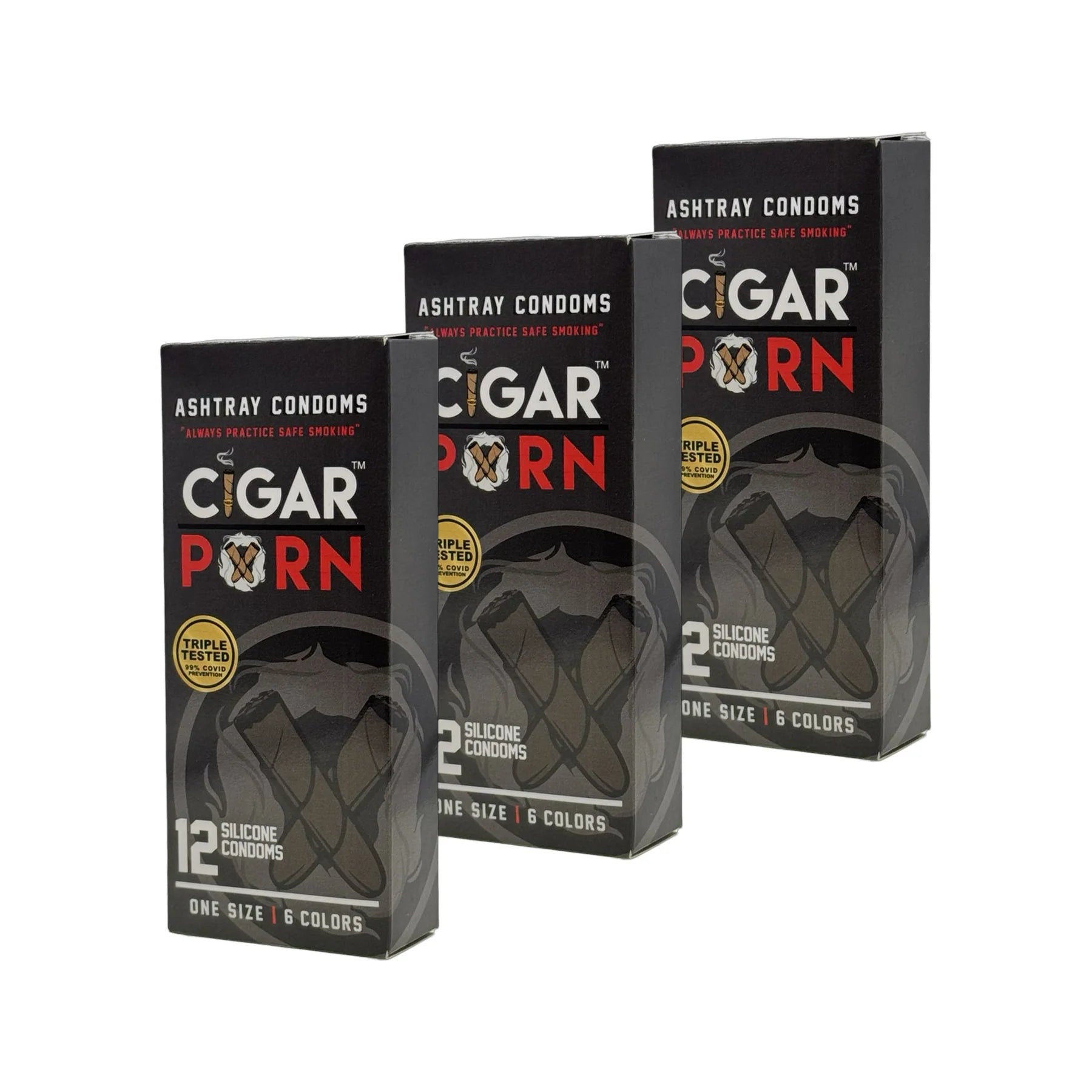 Cigar Pxrn Ashtray Condoms 3 Boxes of 12