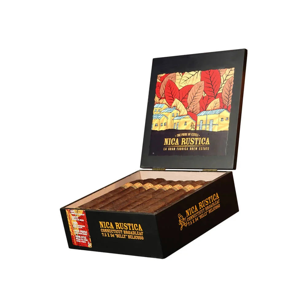 Drew Estate Nica Rustica Broadleaf Belly Torpedo Open Box