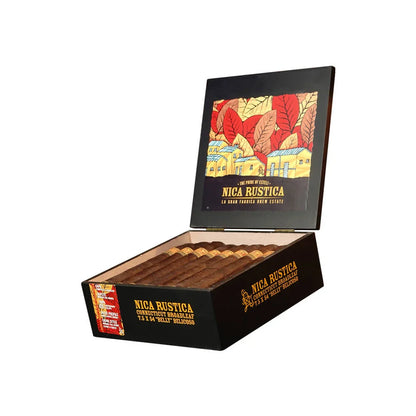 Drew Estate Nica Rustica Broadleaf Belly Torpedo Open Box