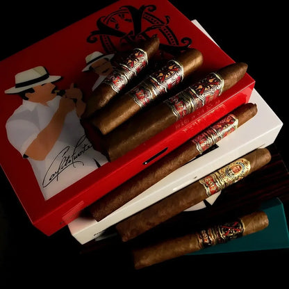 FFOX Opus6 Father & Son Blue Travel Humidor and Cigars
