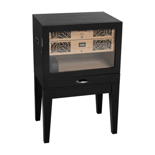 Humidor Supreme Balthazar Ii End Table 540-1024 Count Capacity, Black Oak
