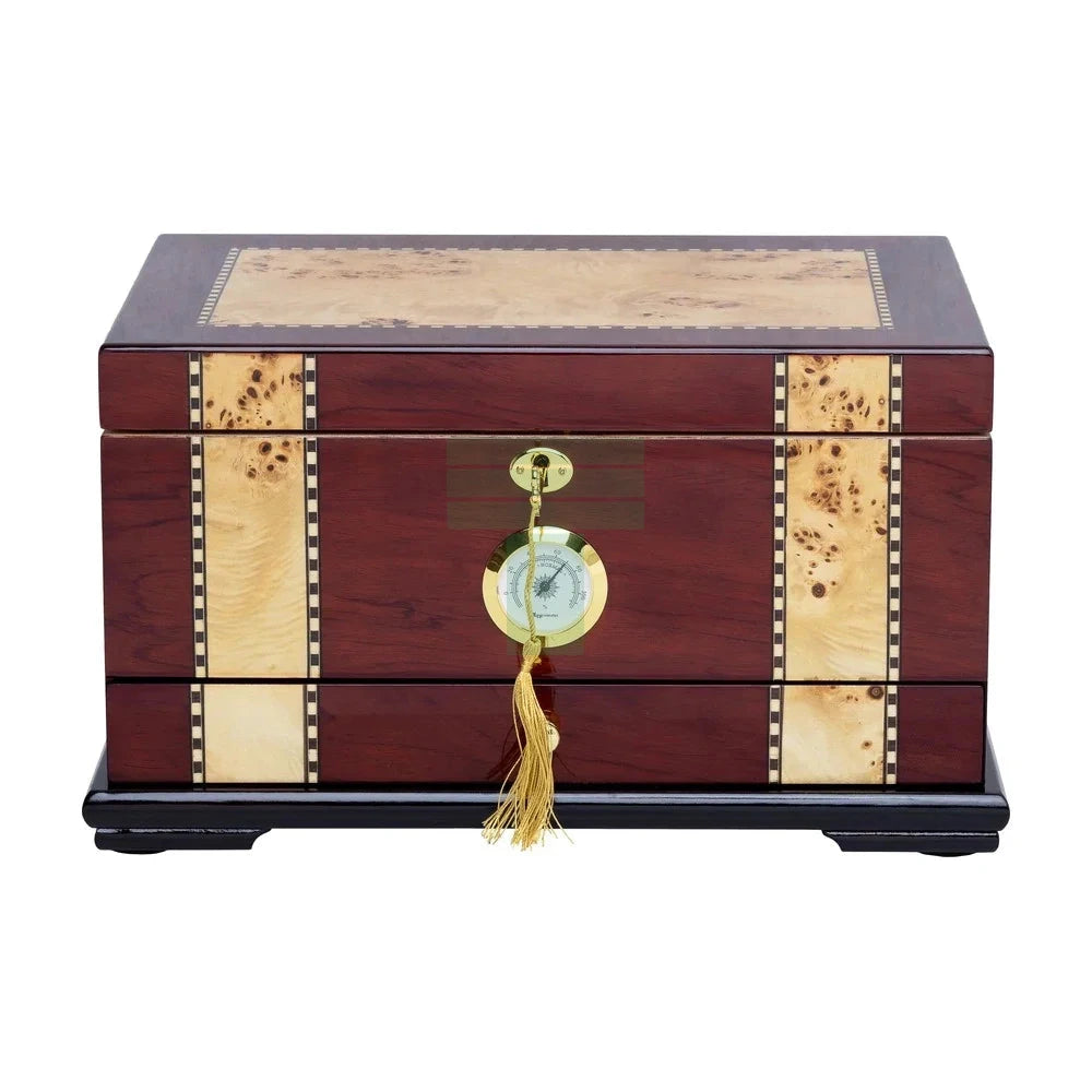 Supreme Solana 100 Count Rose Wood Humidor with Inlay Top