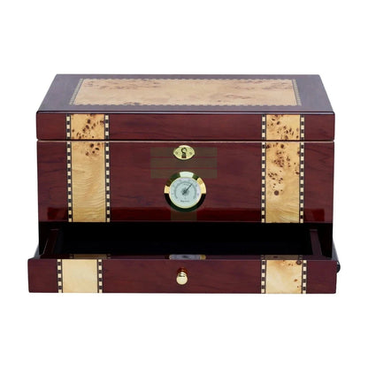 Supreme Solana 100 Count Rose Wood Humidor with Inlay Top