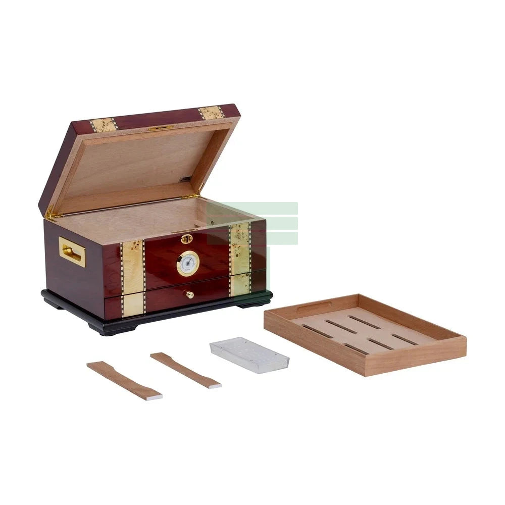 Supreme Solana 100 Count Rose Wood Humidor with Inlay Top