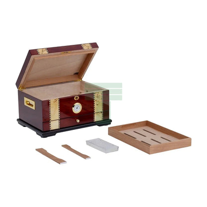 Supreme Solana 100 Count Rose Wood Humidor with Inlay Top
