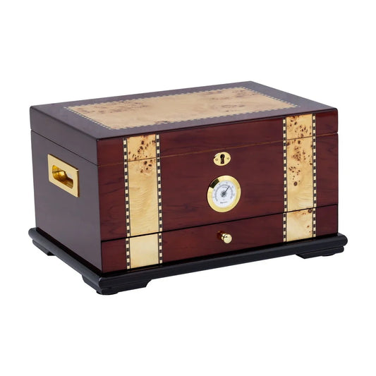 Supreme Solana 100 Count Rose Wood Humidor with Inlay Top