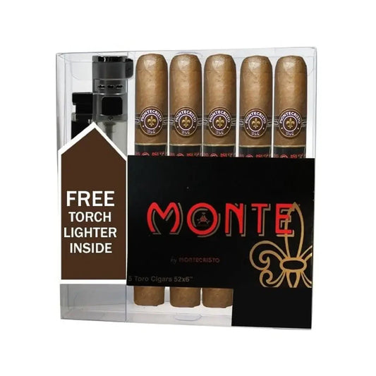 Monte by Montecristo Toro 5-Pack Plus Lighter