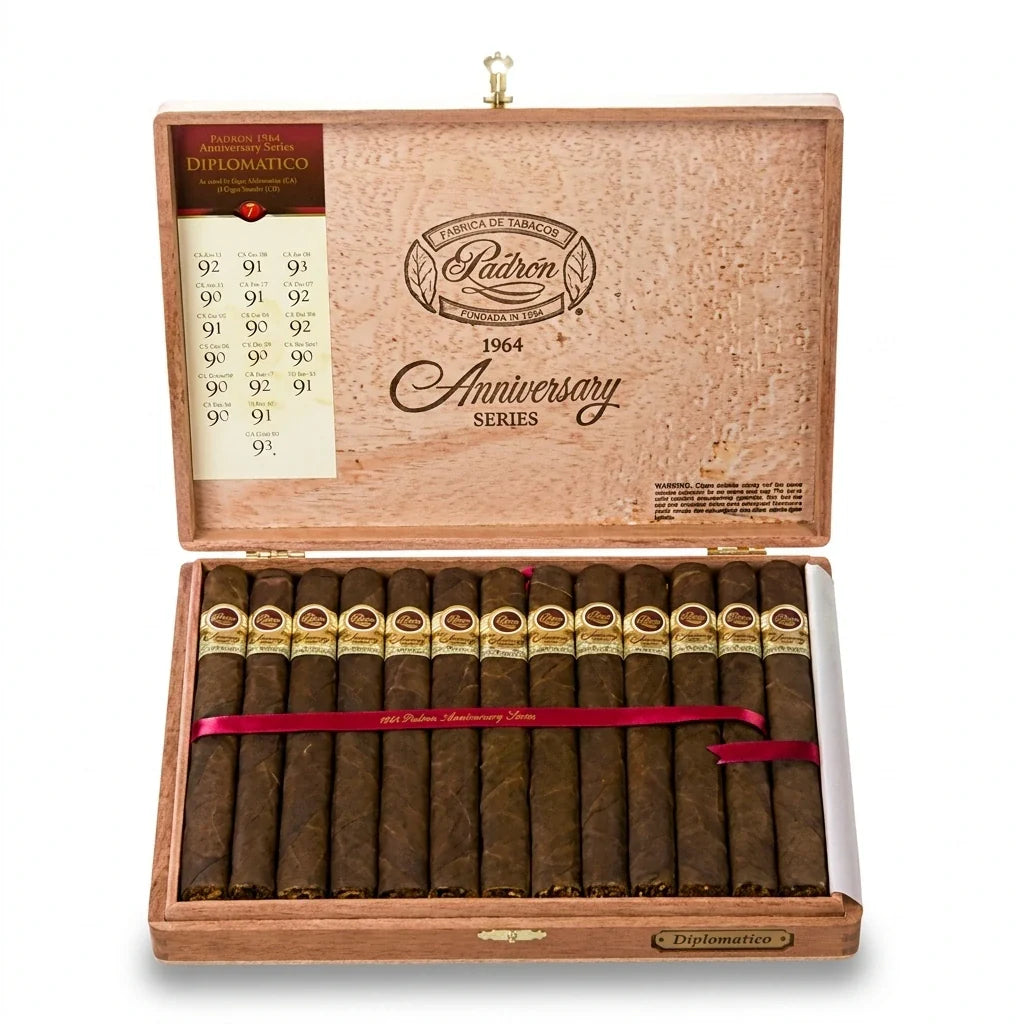 Padron 1964 Anniversary Diplomatico Maduro open box of 25