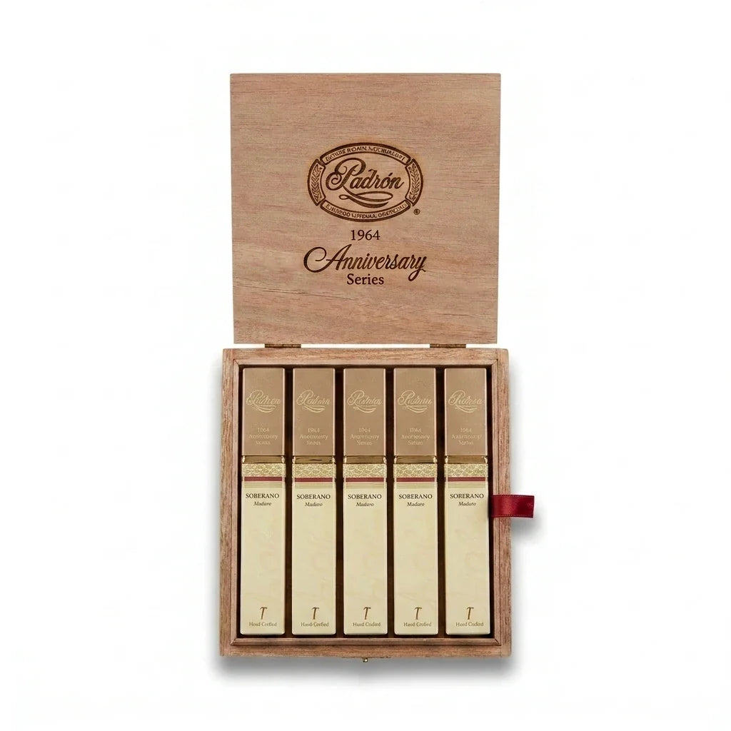 Padron 1964 Anniversary Soberano Tubo Maduro open box of 15