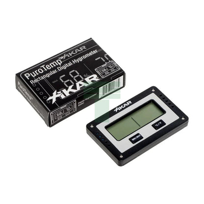 Rectangular Digital Hygrometer, Black & Silver