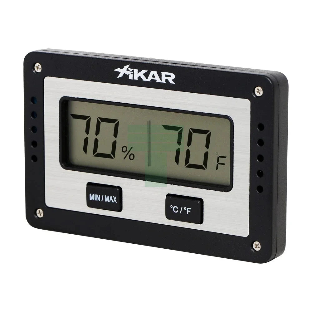 Rectangular Digital Hygrometer, Black & Silver